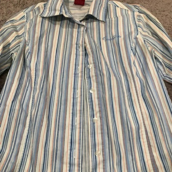 South pole button up dress shirt Blue Striped Kid's Large - Picture 2 of 6